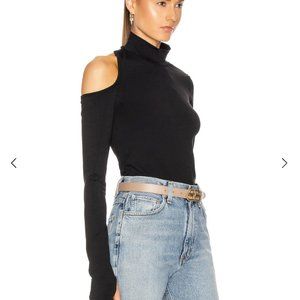 Helmut Lang, Shoulder Cutout Long Sleeve Turtleneck Top